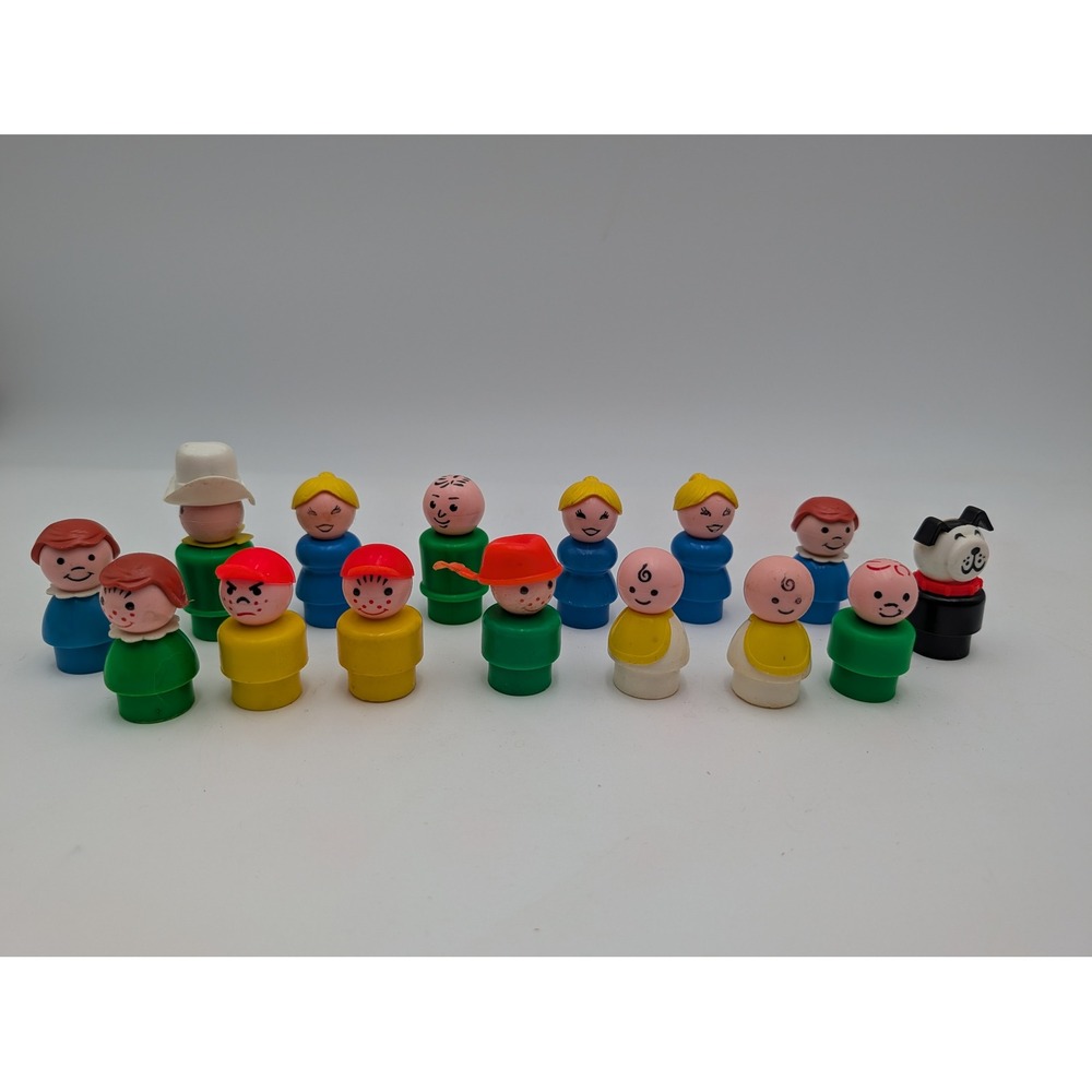 Fisher Price Little People Lot Vintage Figures Dog Cowboy Babies 15pc